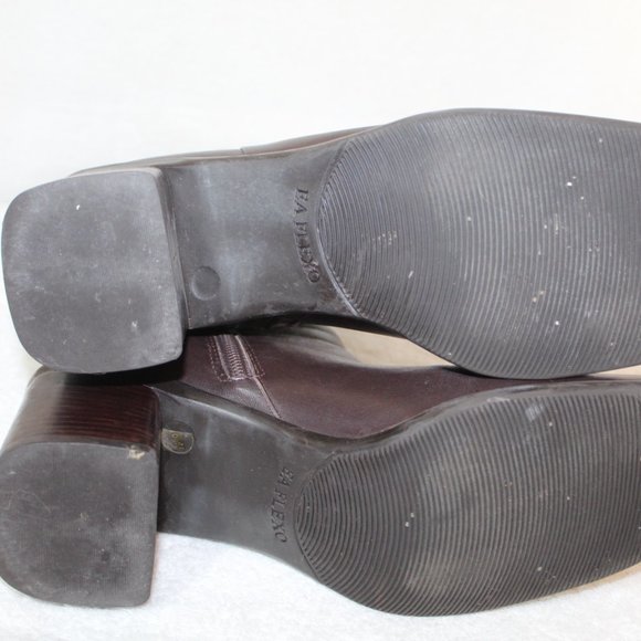 Vtg Enzo Angiolini womens boot size 8.5 brown leather chunky heel square toe 90s - Picture 10 of 12